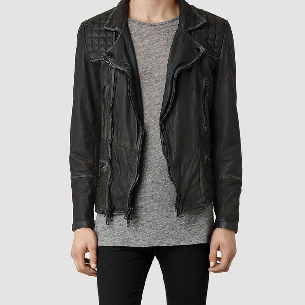 Holy Grail Men's All Saints Jacket Cargo Biker Leather XXL